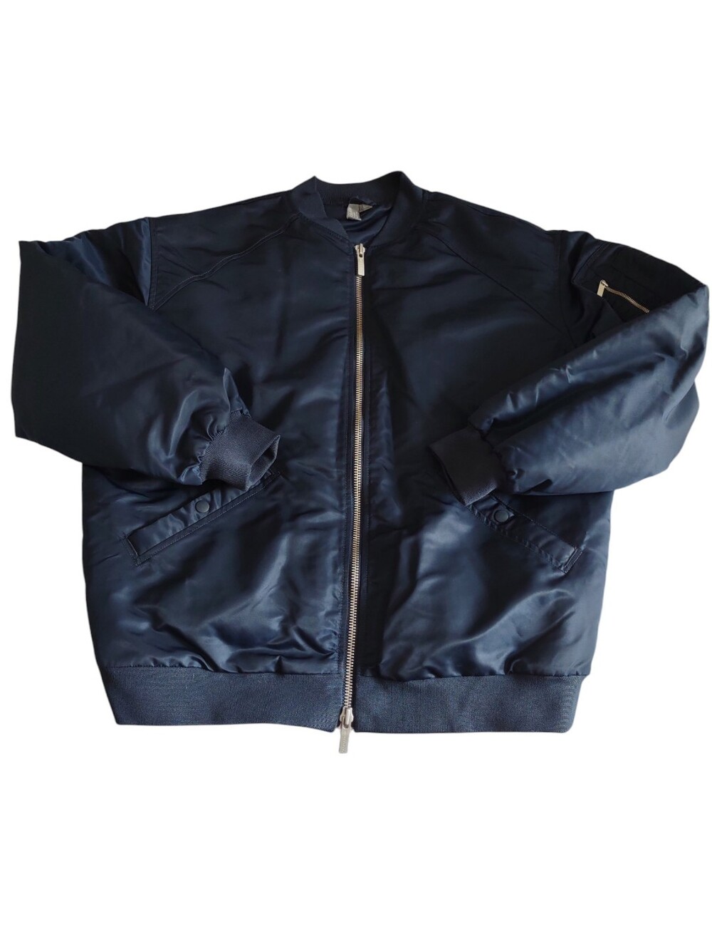 Sweaty Betty Bomber Jacket Women's Size 10 City Long Line Navy Blue Full Zip